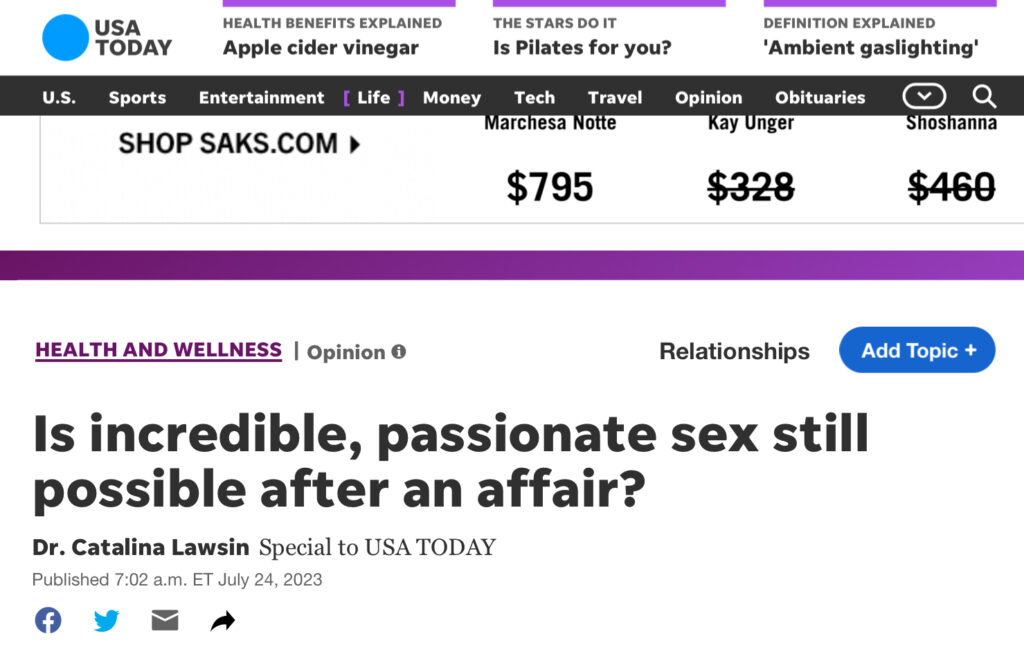 Is passionate sex still possible after an affair? 